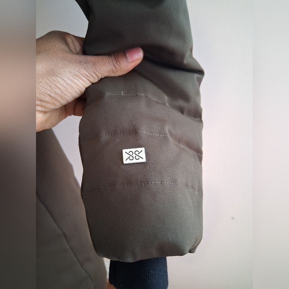 SAOIA & KYO Fur Trim Down Darkgreen Coat Size XS - Picture 7 of 10